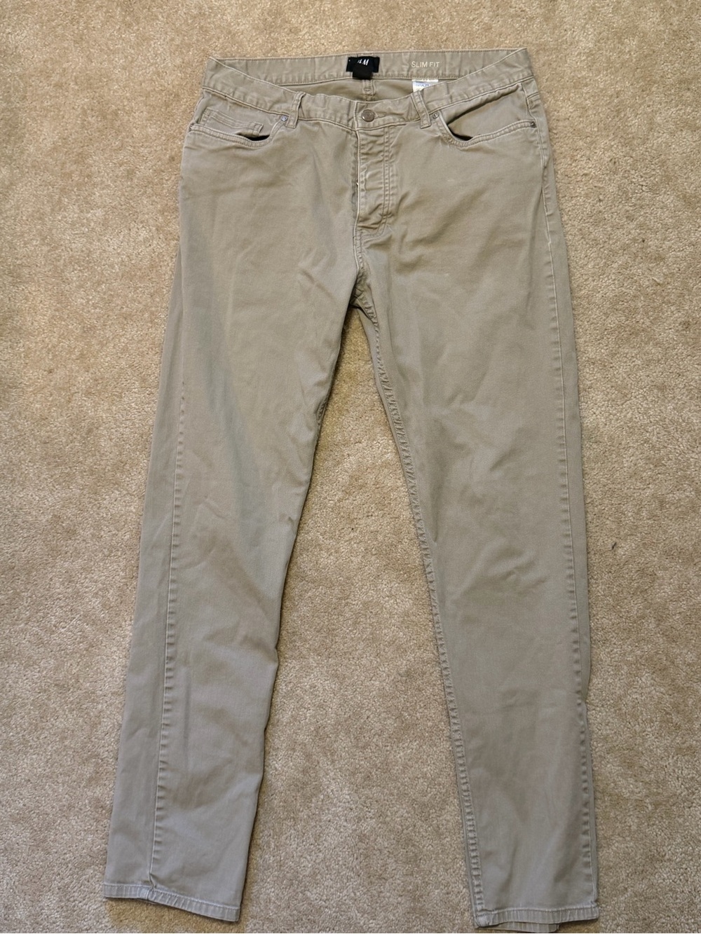 H&M Slim Fit Men's Jeans in Beige